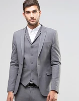 jeltonewin latest coat pant designs light grey men suit prom tuxedo slim fit 3 piece groom wedding suits custom blazer costume