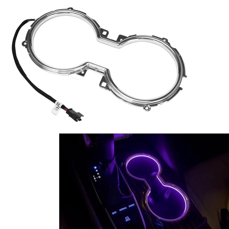 

LED Central Cup Holder Lights Car Interior Decorative Lamp Atmosphere Ambient Light 64 Colors for Toyota Camry 2018-2021