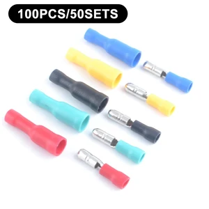 Female And Male 50 Sets Quick Splice Wire Connector Connection Splitter Connector 2Pcs/set Durable MPD 1.25-156 Crimping Pliers Female And Male 50 Sets Quick Splice Wire Connector Connection Splitter Connector 2Pcs/set Durable MPD 1.25-156 Crimping Pliers