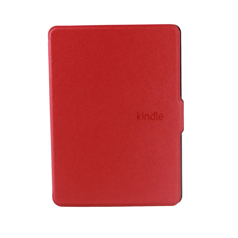 red Чехол из искусственной кожи PU для Kindle 8 E-reader, защитный чехол для Kindle 8th Generation Ebook, жесткий корпус, защита от автоматического сна/пробуждения - Цвет: red