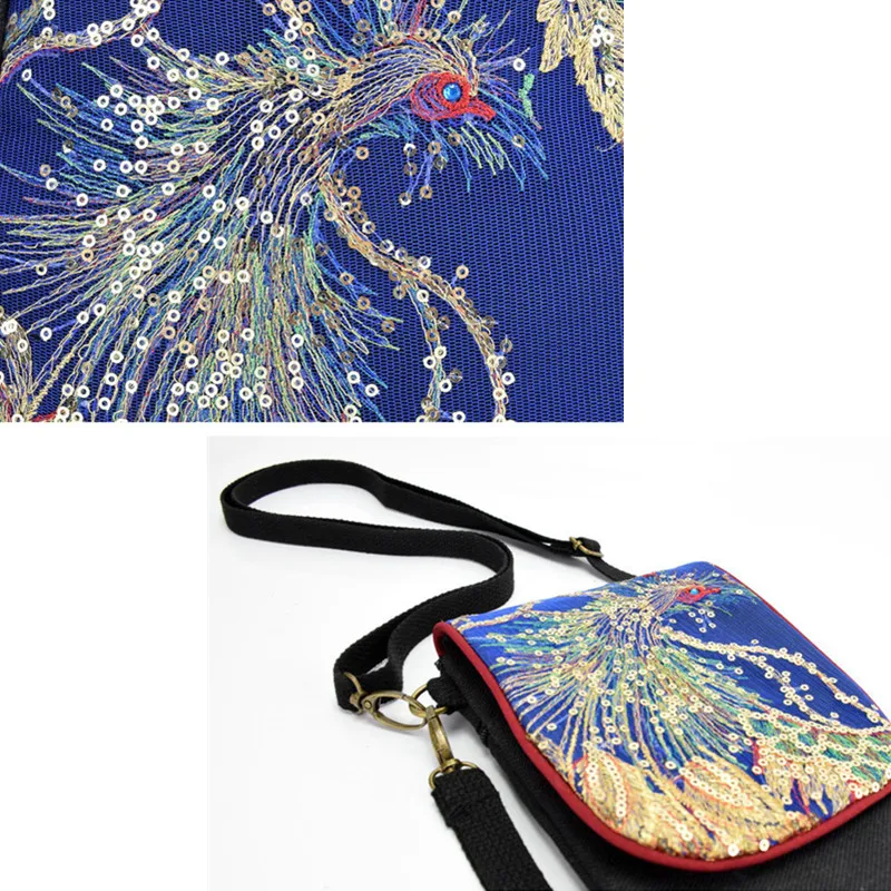 Дорожный аксессуар Обложка для паспорта кошелек винтажная вышитая блестками