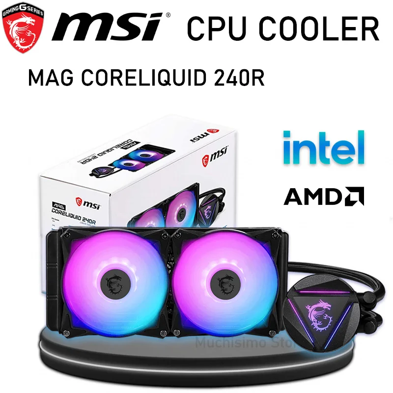 

Кулер MSI MAG CORELIQUID 240R с RGB-подсветкой и водяным охлаждением
