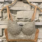 Бюстгальтер Стразы 2021, хлопковые бюстгальтеры пуш-ап с бриллиантами, нижнее белье, корсет, нечеткий кроп-топ, пикантный бюстгальтер-Бралетт, для ночного клуба, бара, Lenceria