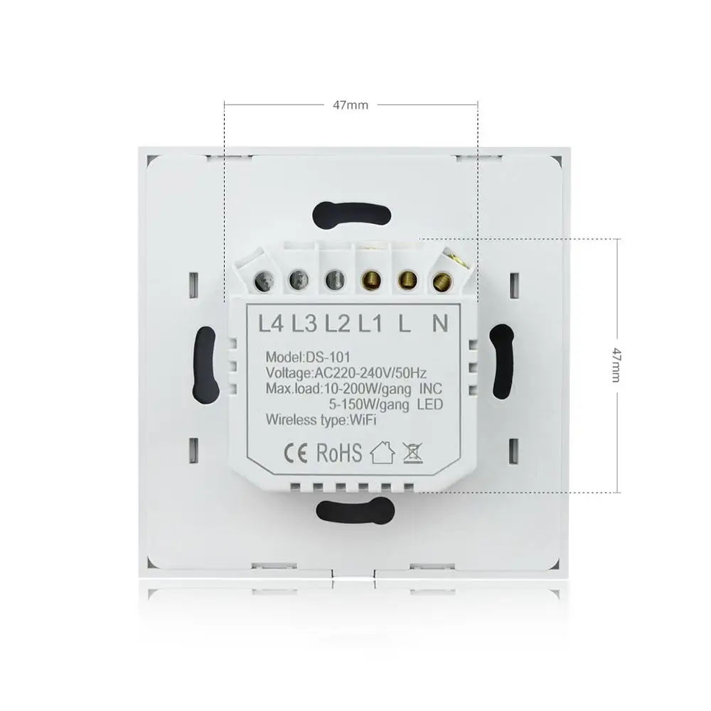 Настенный сенсорный выключатель с 1/2/3 клавишами Apple Homekit/Tuya /Ordinary Wi-Fi умный для