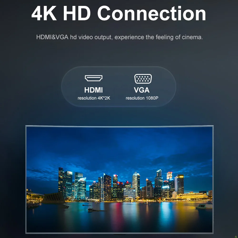 

Hub USB C to Dual HDMI VGA Lan USB 3.0 Ports SD/TF Card Reader USB-C Hub For MacBook Pro