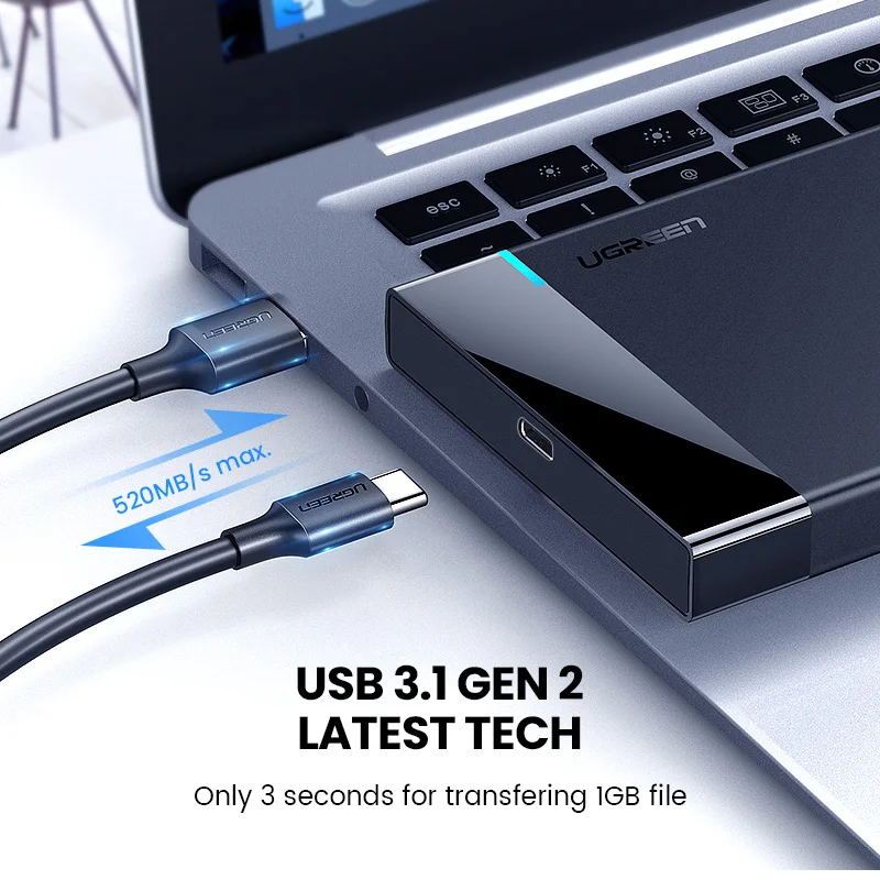 HDD корпус Ugreen для жесткого диска с переходником 2 5 SATA к USB 3 0 коробка SSD типа C 1 HD