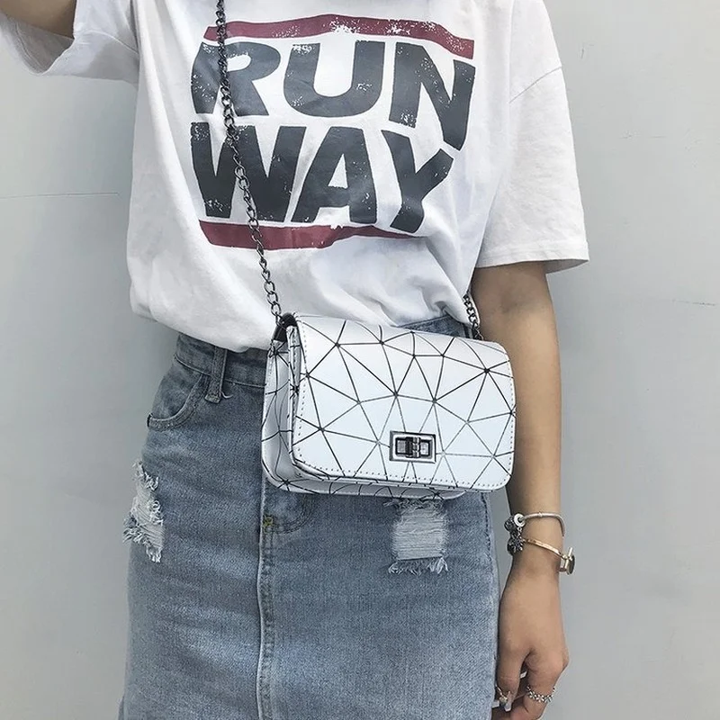 

Women Fashionable Shoulder Bags New Female Messenger Bag Handbag Chain Wild Crack Printing Wild Crossbody Bag JT320032
