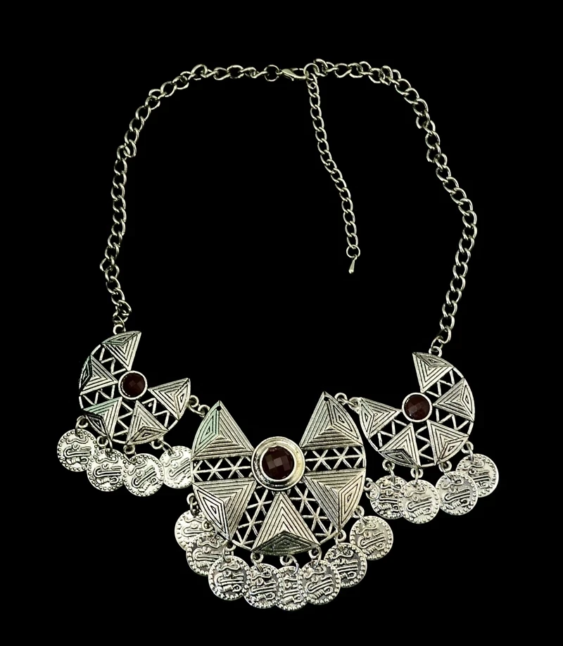 Этническое индийское ожерелье длинный нагрудник золотого цвета для танца живота