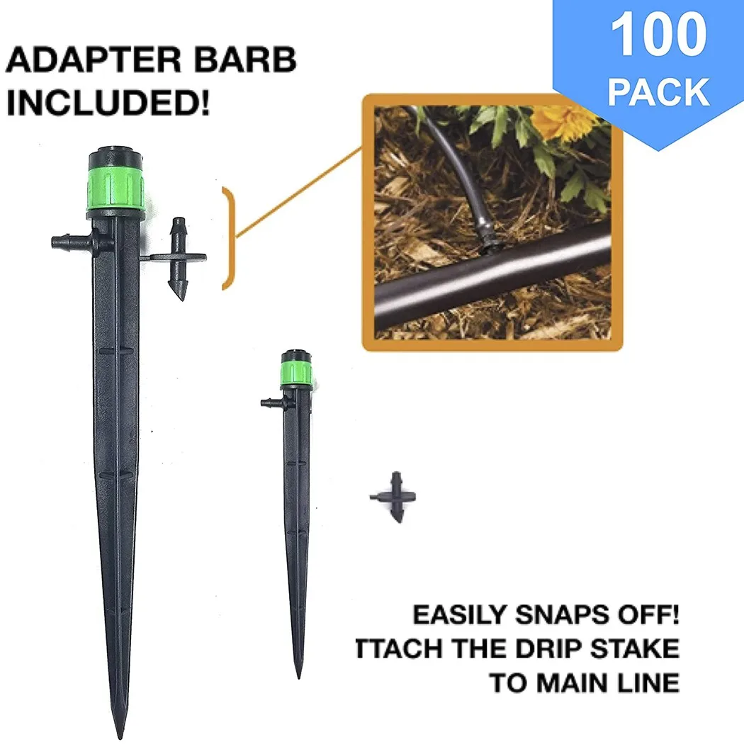 

100 Pcs Water Dripper 25 PSI Adjustable Bubbler Drip Emitter Irrigation Plastic Practical