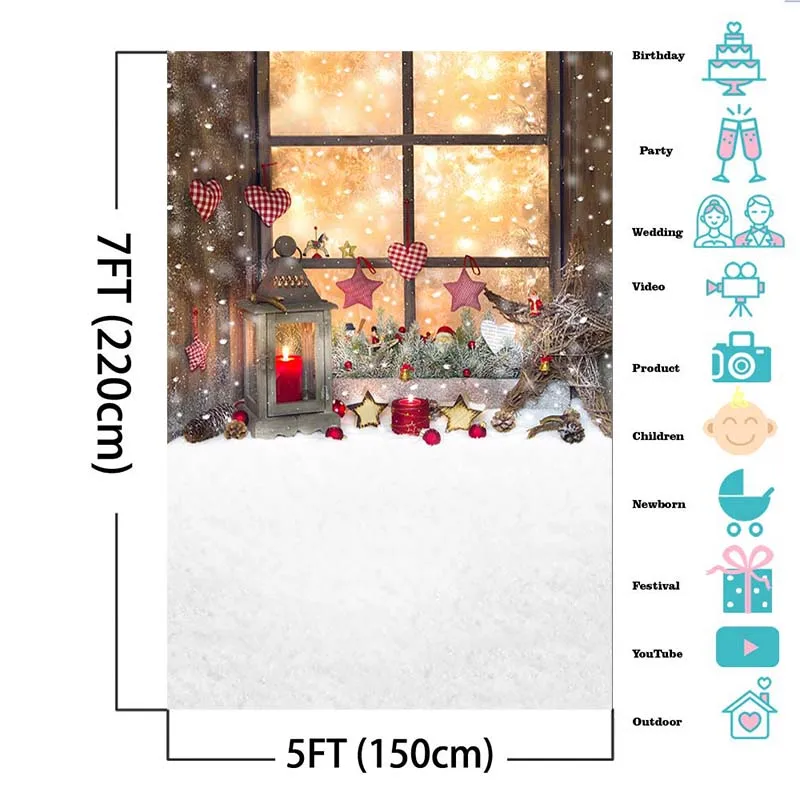 Рождественская фотография Фон окно свечи снег фон Фотостудия | Электроника