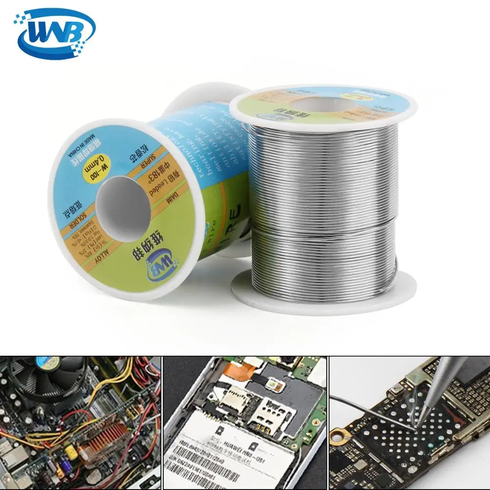 

WNB Professional 0.3/0.4/0.5/0.6/0.8mm 120g 63%/37% Rosin Core Tin Lead Solder Wire Soldering Welding Flux 2.0% Iron Cable Reel