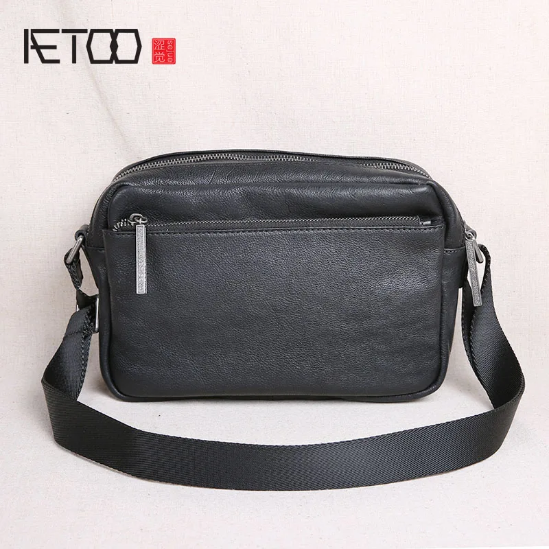 Мужская кожаная сумка AETOO трендовая на одно плечо Повседневная Молодежная