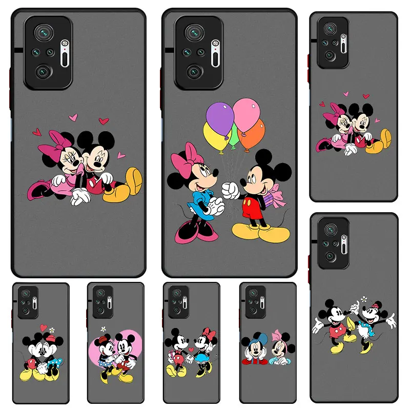 

Shockproof Matte Case For Xiaomi Redmi Note 11 8 10 Pro 5G 9S 9 8T Ultra-thin Cover Disney Minnie Mouse