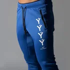Весенне-осенние новые мужские тренировочные модные спортивные штаны для тренажерного зала и фитнеса мужские повседневные облегающие тренировочные штаны с Y-образным принтом для бодибилдинга