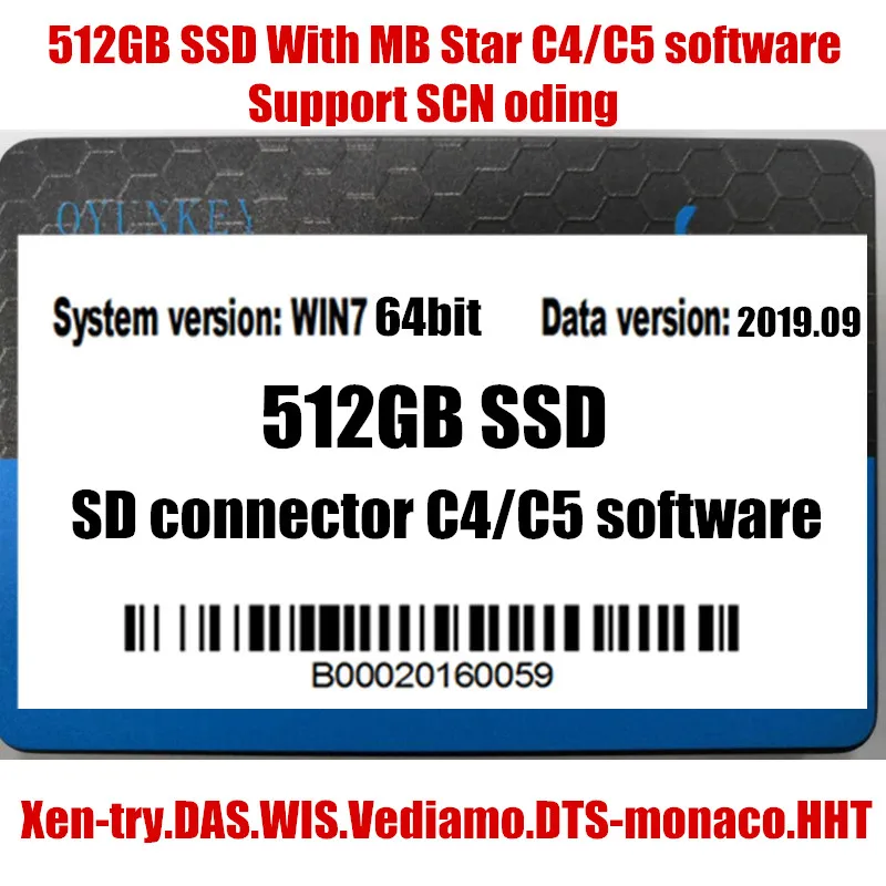 2020 OBD2 сканер с Wi-Fi разъем SD C5 и HDD (320G) или SSD (512G) диагностическим программным
