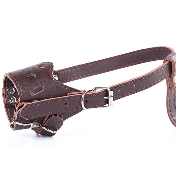 Muzzle Dog Soft Pu Leather Mouth Cover Mask Anti-Biting Anti-Barking Chewing Medium Large Pooch | Дом и сад