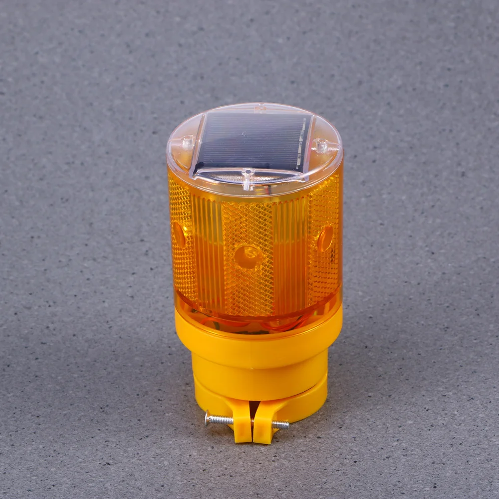 

2pcs Solar Traffic Light Flashing Barricade Emergency Strobe Warning Light Wireless Safety Road Construction Beacon Lamp (Orange