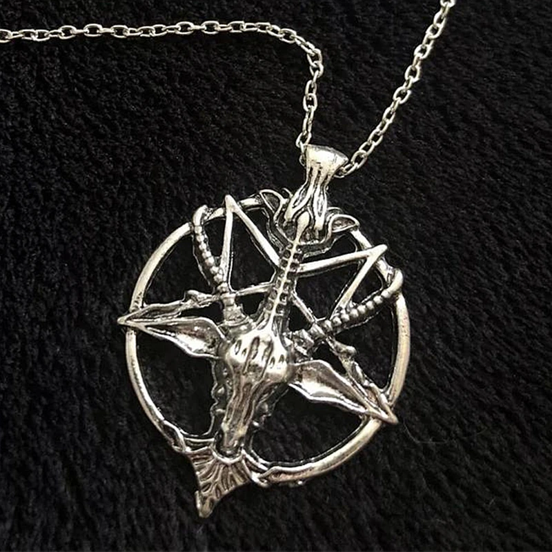 Серебряный дьявол ручной работы цепочка с пентаграммой серебряный готический