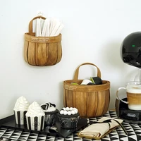 french storage basket wood hanging organizer small stuff organization capsule coffee organizer home cafe shop decor accessories