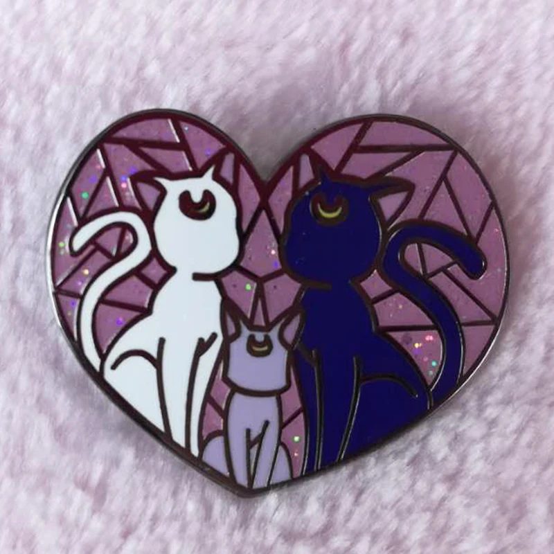 Эмалированная брошь в виде кота луна стиле Сейлор Мун Подарочная для детей|Броши|