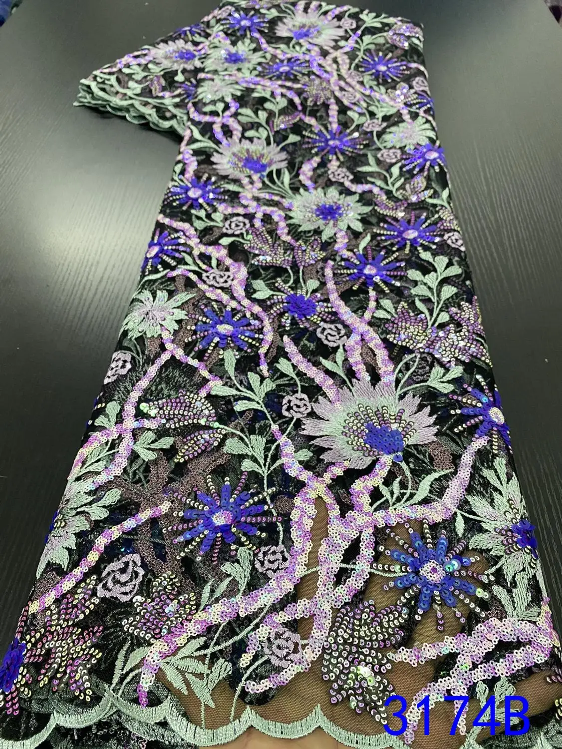 Новое поступление ткань в стиле последовательности нигерийская сетчатая