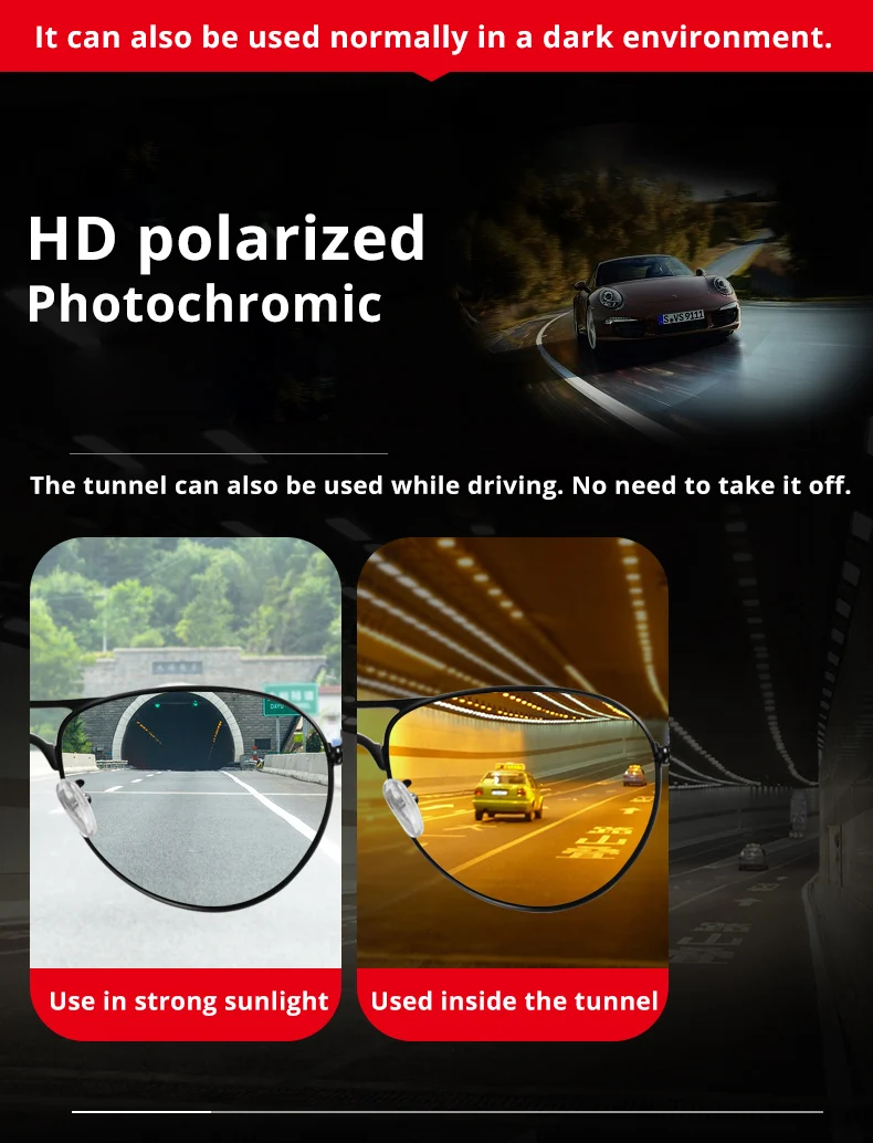 Авиационные фотохромные поляризованные солнцезащитные очки мужские для вождения День ночного видения водительские поляризованные очки UV400 zonnebril heren