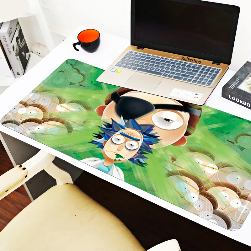 

Anime Morty Mouse Pad Gamer Computer Large 900x400 XXL For Desk mat Keyboard E-sports gaming accessories mousepad 30x60 cartoon
