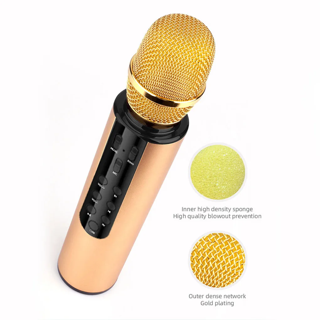 

KTV Condenser Handheld Audio Mic Karaoke Microphone Stereo Sound Wireless Bluetooth 4.2 KTV Handheld Audio Mic