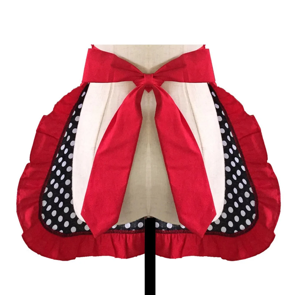 Half Apron Cotton Length Little Dot Decor for Gilrs Ladies (Red) | Дом и сад