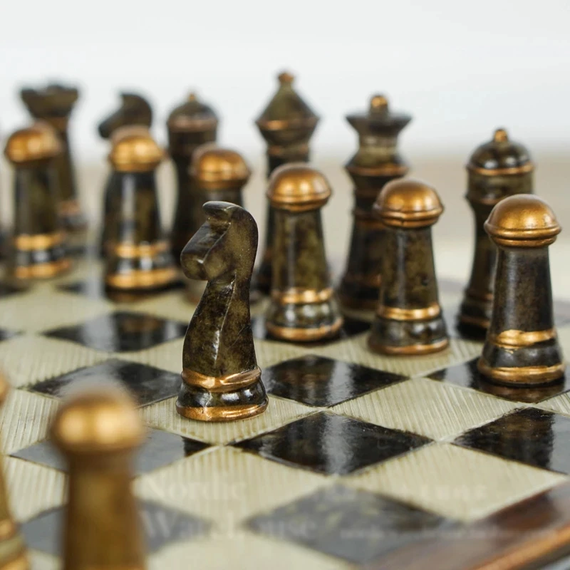 

New Refined High-grade Resin Wooden Chess Set Handwork EPMC Piece Classic Decoration Household Exquisite Gift Crafts Board Game