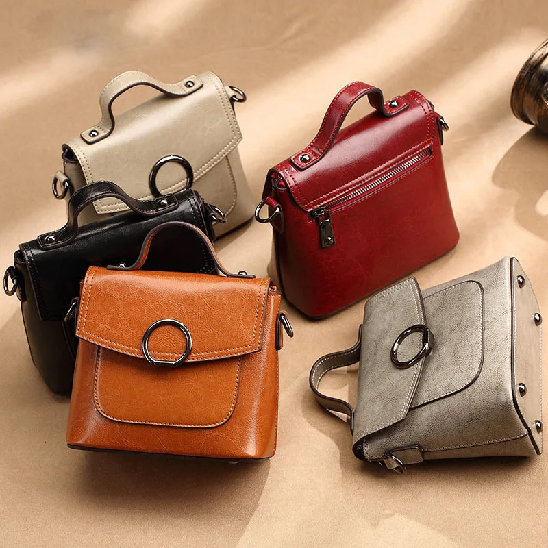 Роскошные сумки женская сумка из воловьей кожи Корейская версия тренд ручная