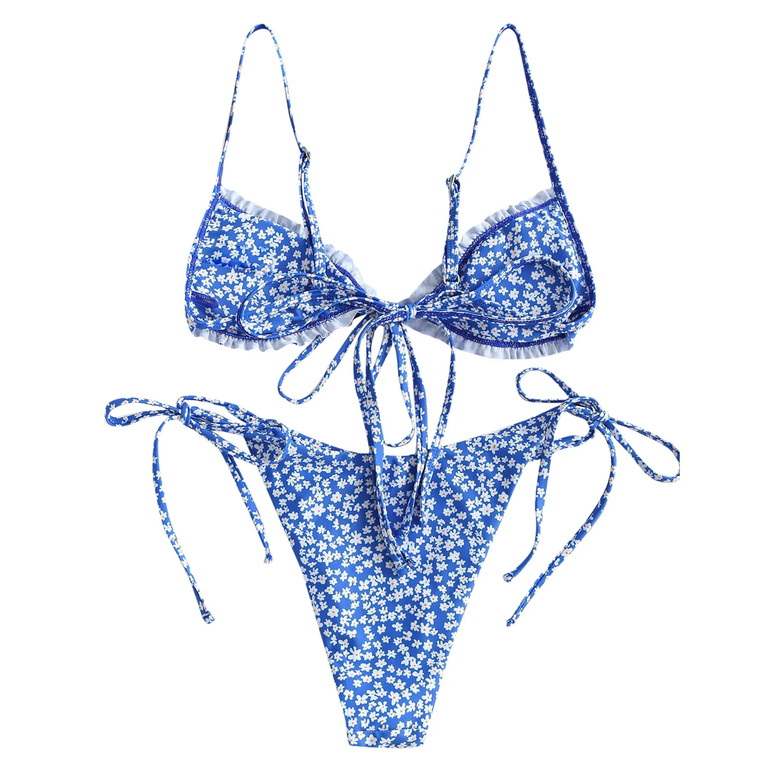 FREE OSTRICH 2021's new pop-up hot summer ladies fashion sexy strap print low-waisted bikini  2021