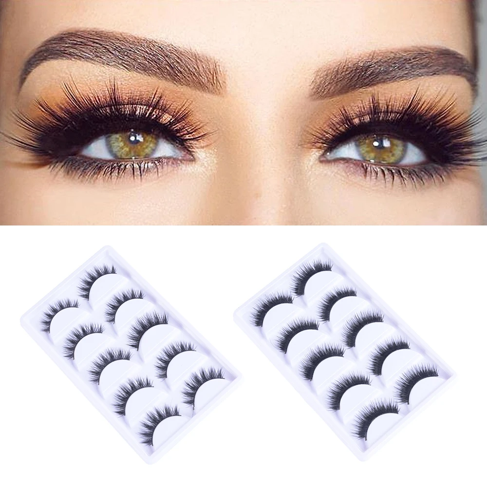 5 пар накладных ресниц ручной работы 3D Накладные ресницы Многоразовые норковые