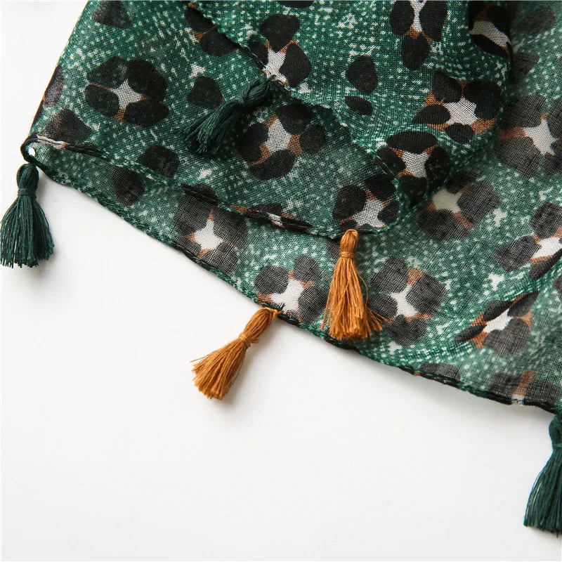 

Designer Bohemia Scarf Women Green Printed Sunscreen Beach Scarves for Headscarf&Neck Spring Summer Lightweight Shawls Wraps