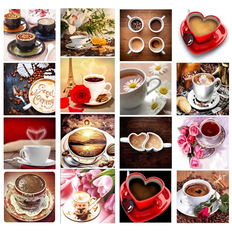 5D Diy алмазная живопись 3D кофейная чашка узор Алмазная вышивка крестиком полная