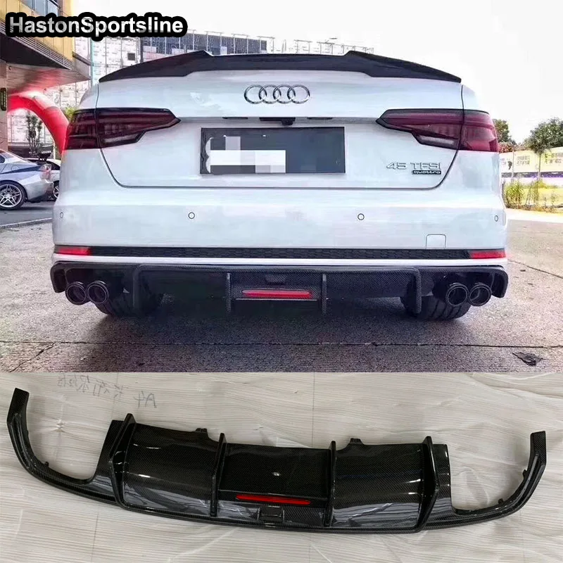 A4 B9 S4 Sline углеродного волокна задний бампер для губ Диффузор для Audi A4 B9 Седан