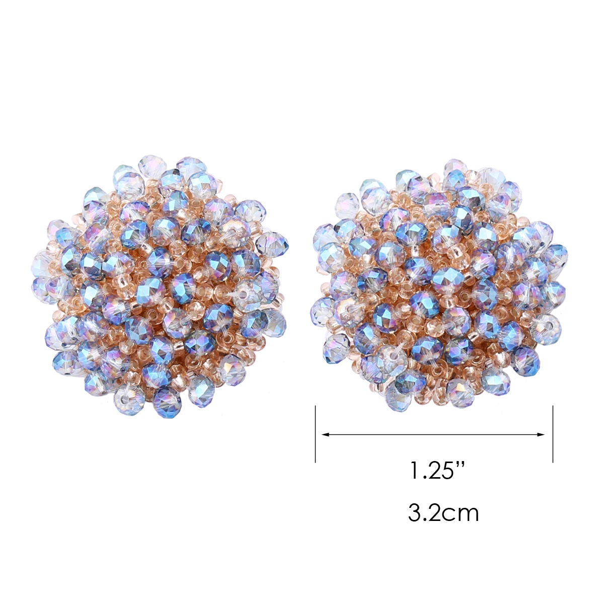 Ха ха и Тото модные красочные серьги гвоздики с кристаллами для девочек женские