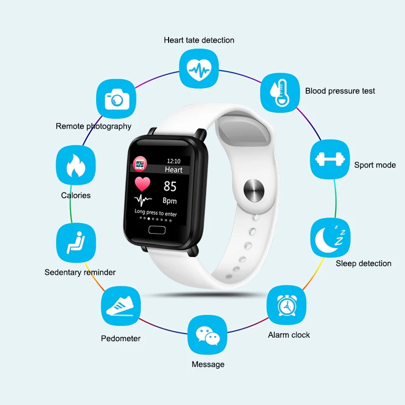 2019 Smart Watch IP67 Waterproof Heart RateMusic Control Fitness Wristband Men Women Bracelet For Android IOS | Электроника