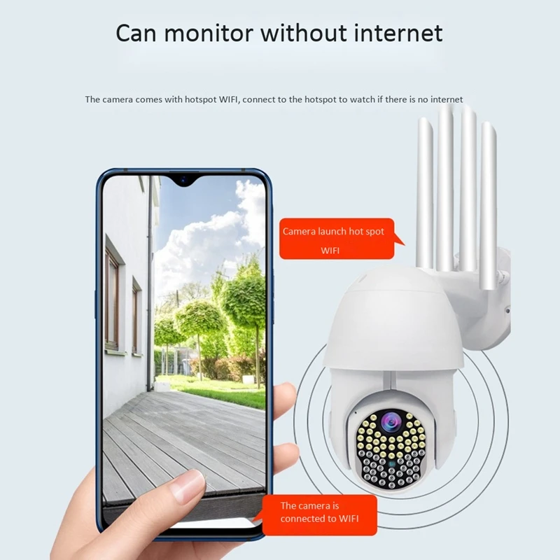 

Wireless PTZ Outdoor Waterproof 63 Light Ball Camera Security Network WiFi HD Monitoring Camera