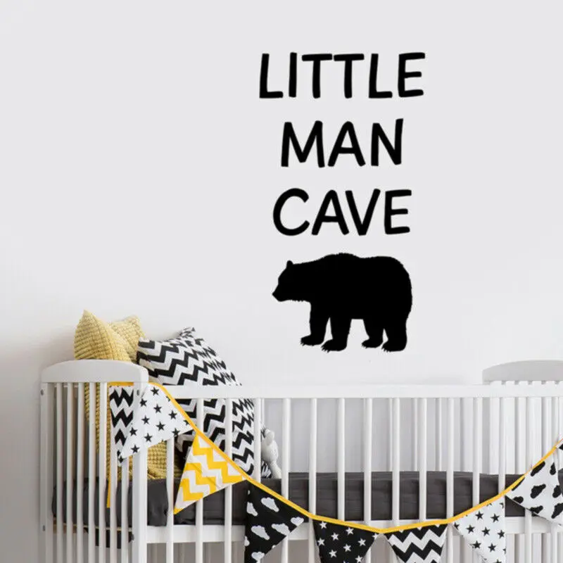 Настенные виниловые наклейки с изображением маленького человека пещер медведя