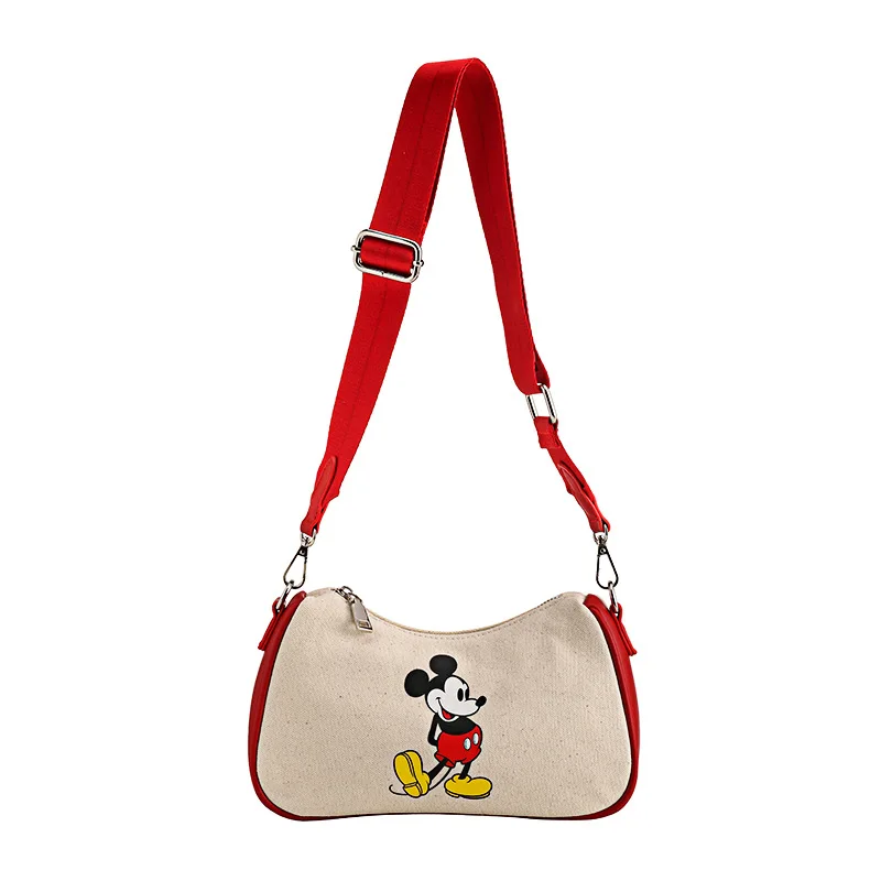 

2021new Disney genuine women's shoulder bag armpit canvas bag Korean cute shoulder bag hand bag purses purses crossbody