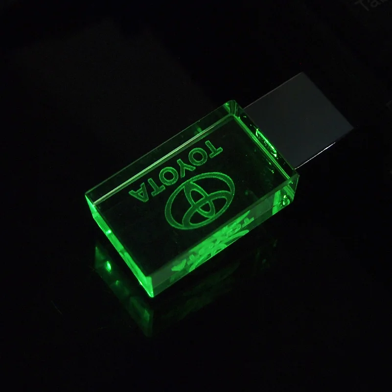 USB флеш накопитель с реальным объемом 2 0 светодиодный автомобильный логотип TOYOTA 4