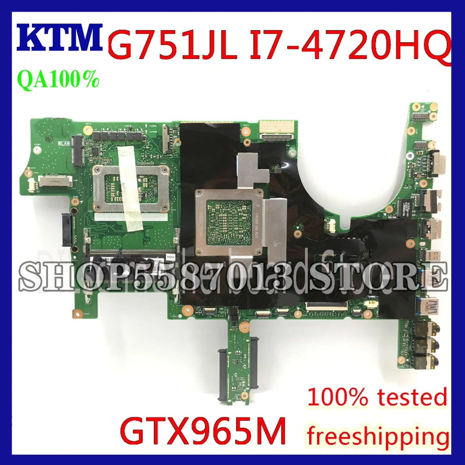 

KEFU G751JL For ASUS G751JL G751J G751JY G751JT Motherboard I7-4720HQ GTX965M 2GB REV2.0 Motherboard 100% Test original in stock