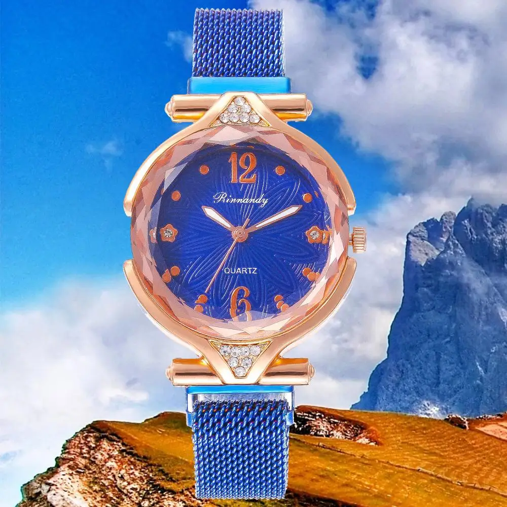 Роскошные часы dames horloge ünljer marka saat с бриллиантами и необычными кристаллами
