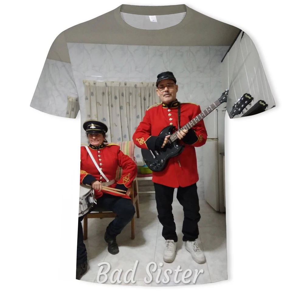 

Top Korean Pop Music 3D Printing Nightclub Trend Men's T-shirt Fashion Musician Clothing Round Neck Short Sleeve Soft Texture