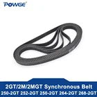 POWGE 10 шт. GT2 зубчатый ремень Длина шага 232 240 252 260 264 Ширина 369 мм зубов 116 120 126 130 132 петли 2GT синхронный ремень