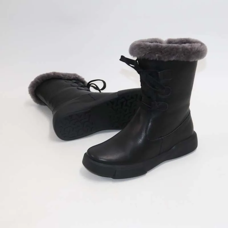 

Wool warm bootsSnow bootsNatural wool bootsLeather women's bootsFur-in-one boots for keeping warm in winter