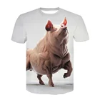 Новинка 2021, новая модная брендовая футболка для мужчин и женщин, летняя футболка с 3d принтом в виде свиньи, топы, футболки, забавная рубашка в стиле очень странные дела