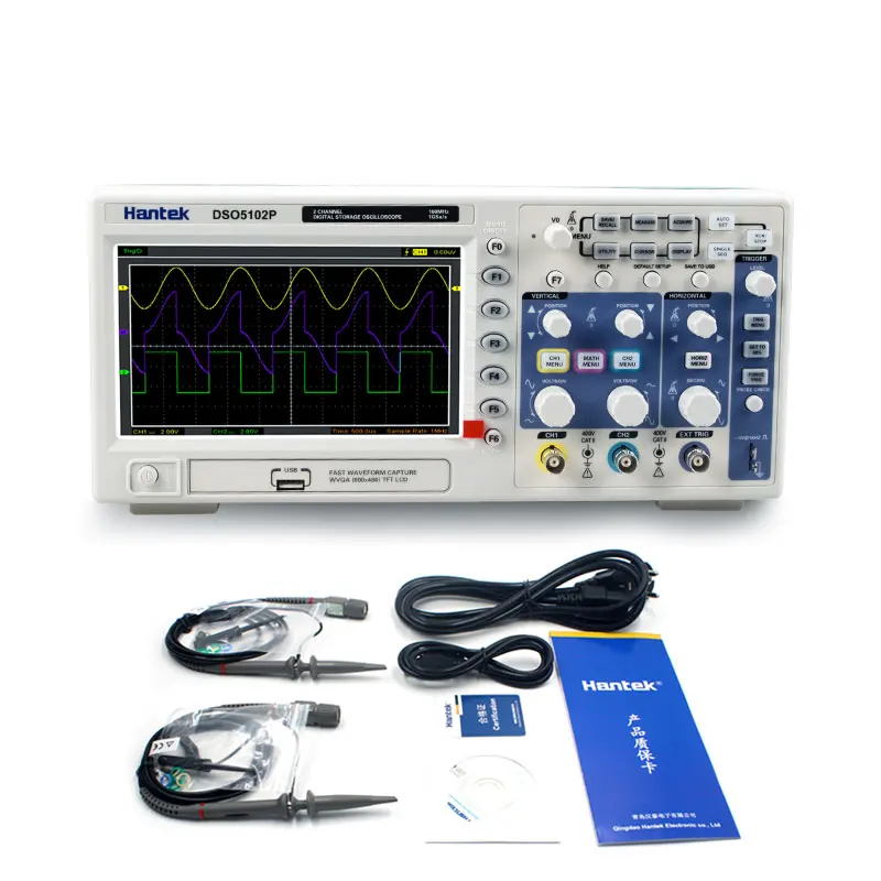 Цифровой осциллограф Hantek DSO5102P 100 МГц 1 Гвыб/с 40k дешевле чем Dso5102b Ac110v/220v |