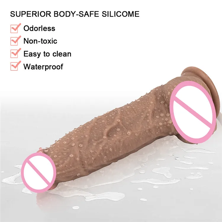 GaGu большой фаллоимитатор коричневого цвета 8 дюймов ощущение кожи реалистичный